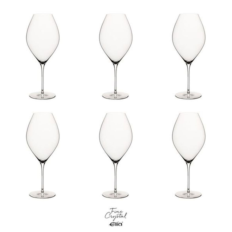 Miravell Set of 6 Crystal Red Wine Glasses, 610ml, Clear-0