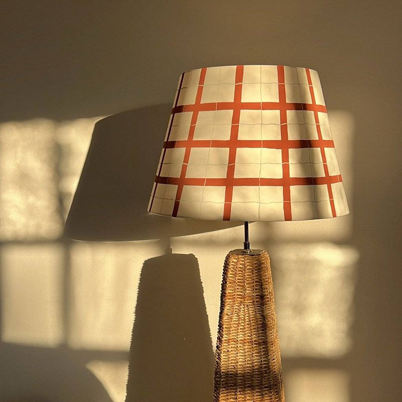 Hum London Gingham Lampshade, 35cm, Rust-0