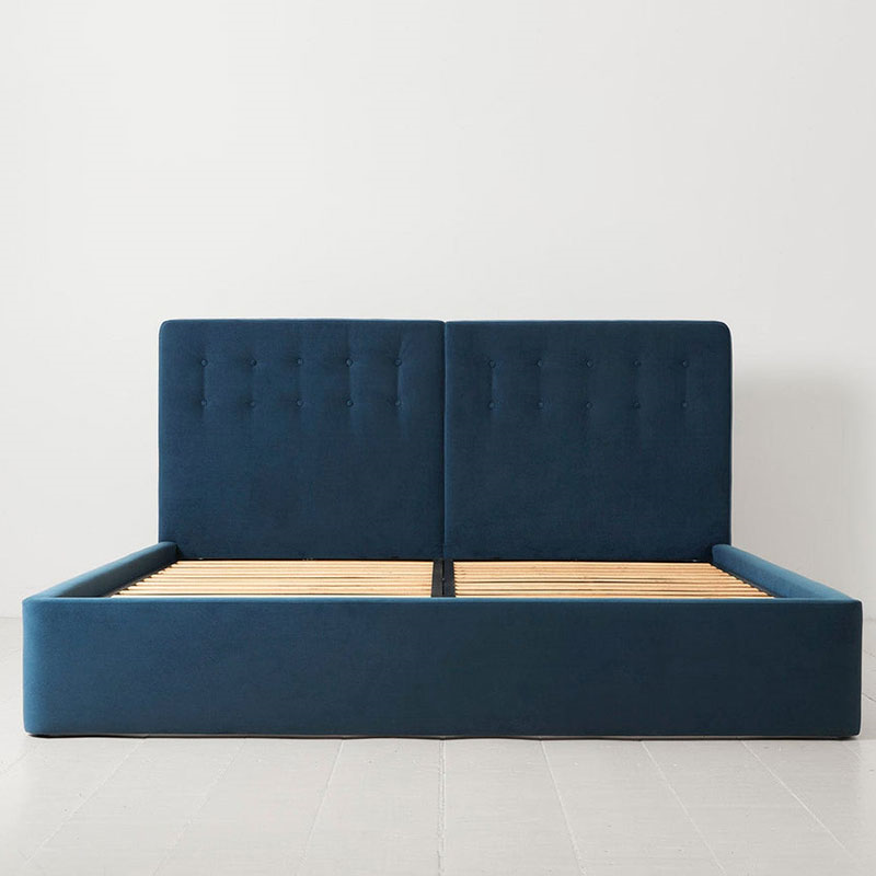 Bed 01 Velvet Super King Size Frame, Teal-5