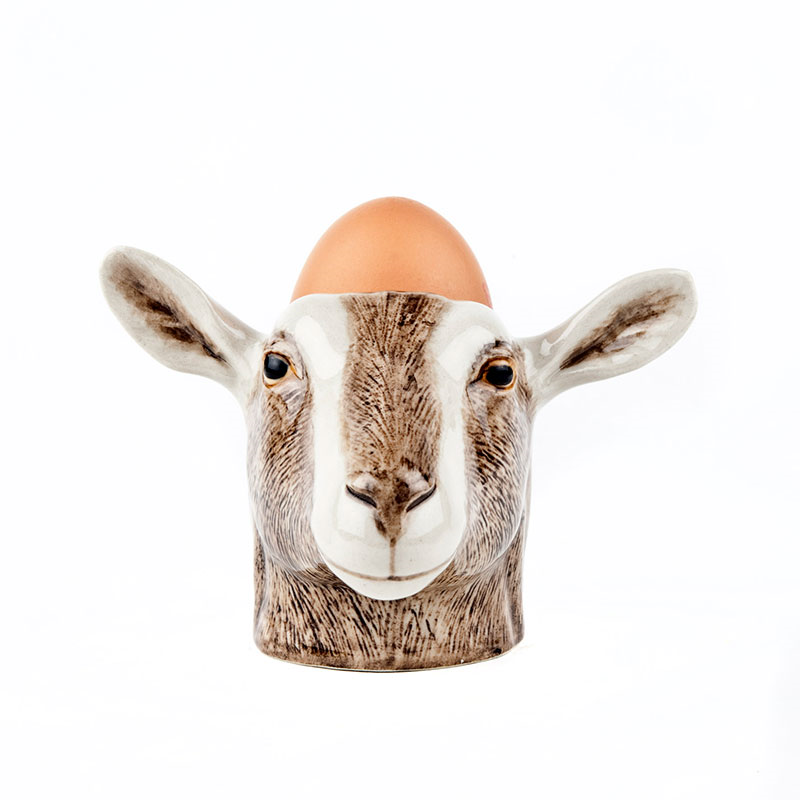 Goat Egg Cup, H9cm, Brown-0