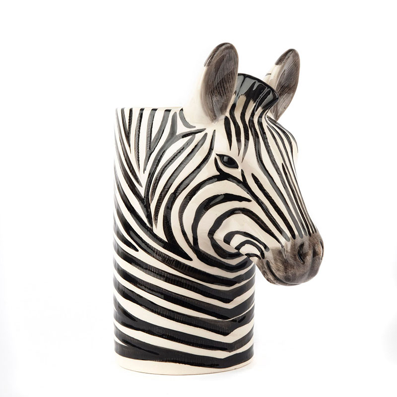 Zebra Utensil Pot, H22cm, Black/White-1