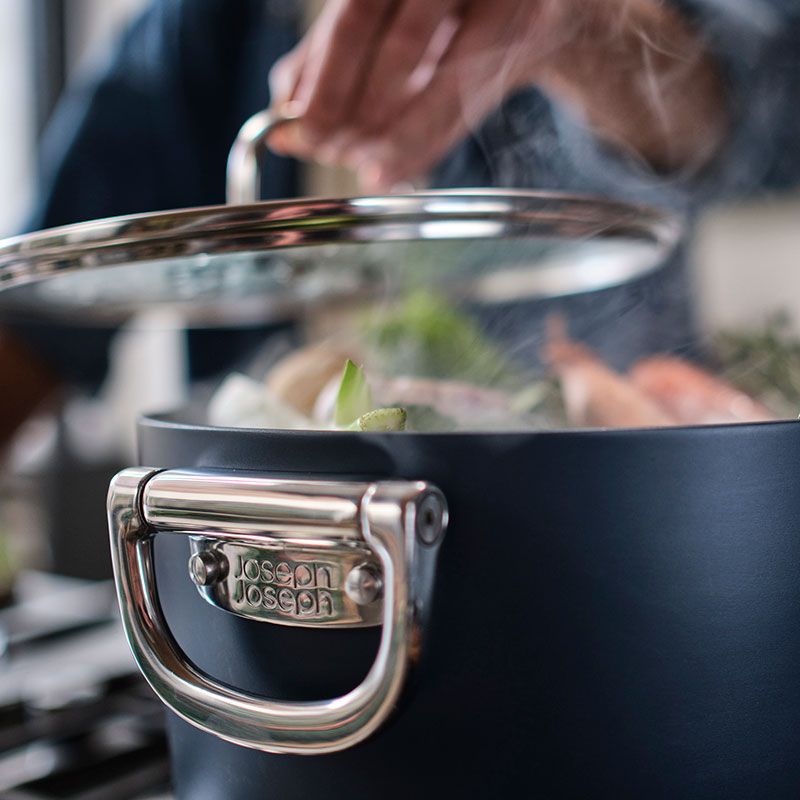 Space Folding Stock Pot & Lid, 25cm, Midnight Blue-4