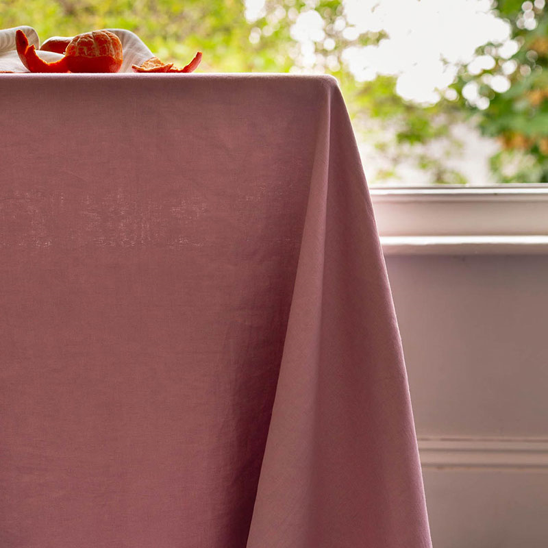 Linen Tablecloth, 150 x 250cm, Raspberry-1