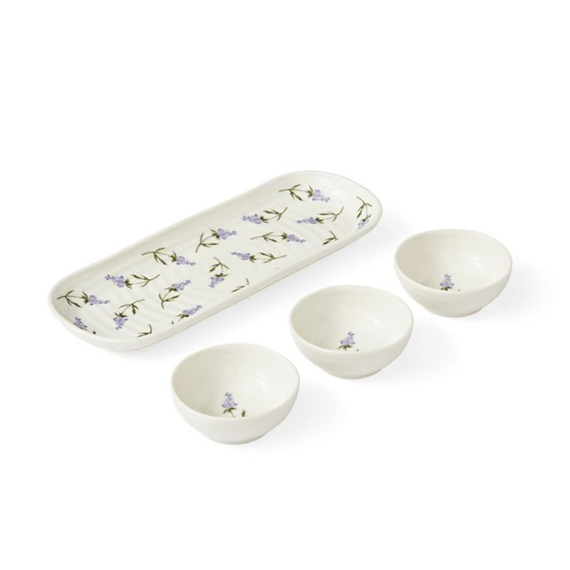 Lavendula 3 Dip Bowls & Tray, Multi-4