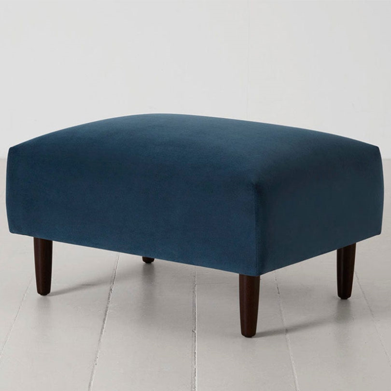 Model 05 Velvet Ottoman, Teal-1