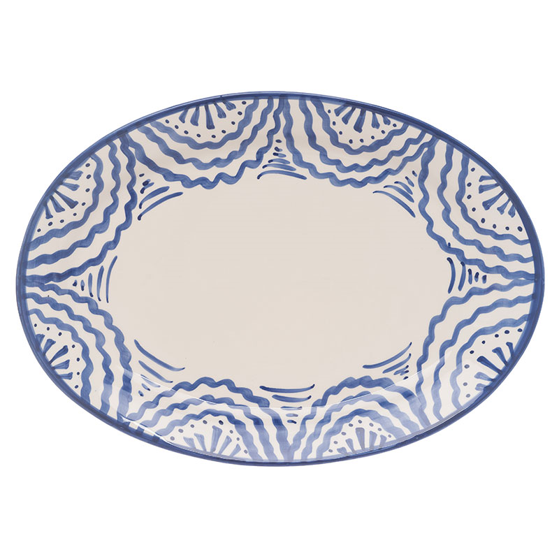 Ondas Serving Platter, L36 x W26.5cm, Blue-1