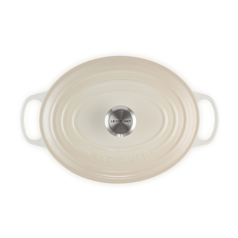 Signature Cast Iron Oval casserole, 27cm - 4 litre, Meringue-1