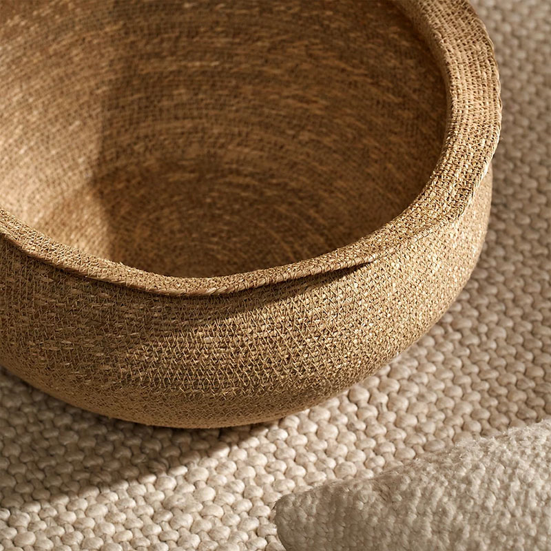 Natural Woven Seagrass Basket, D40cm, Natural-3