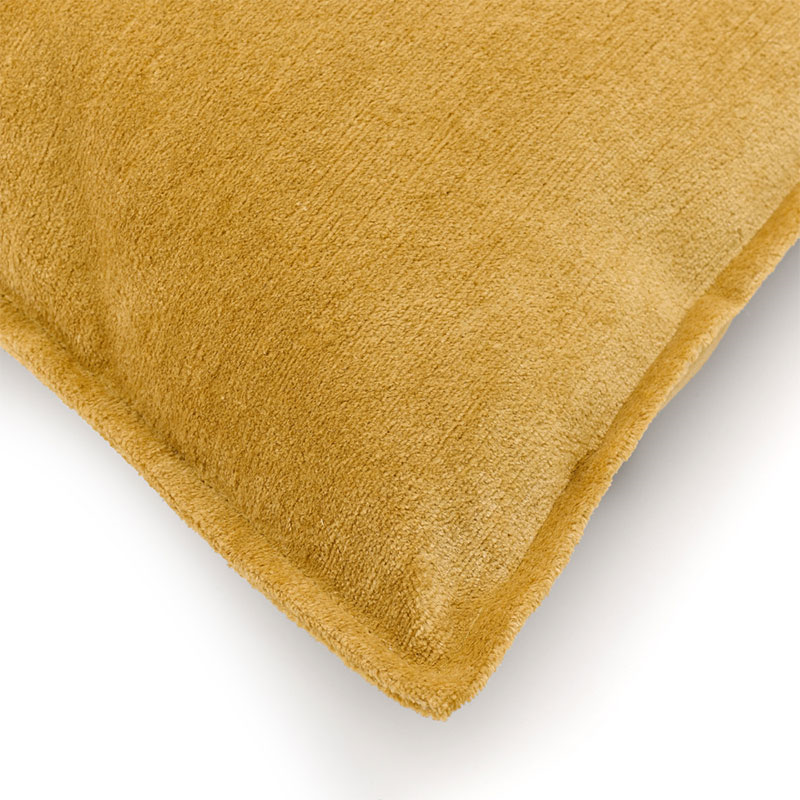 Verity Linen Velvet Rectangular Cushion, 45 x 65cm, Straw-2