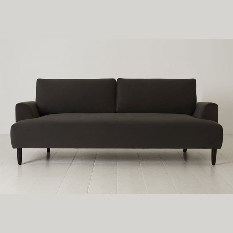 Model 05 3 Seater Velvet Sofa, Charcoal-2