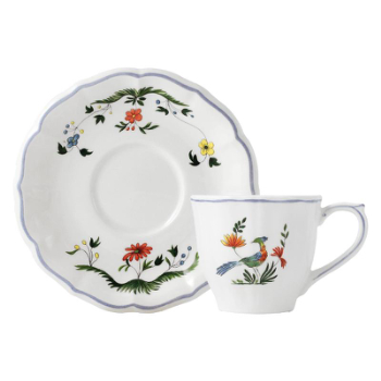 Gien- Oiseaux de Paradis, Coffee Cups & Saucer Set of 2-0