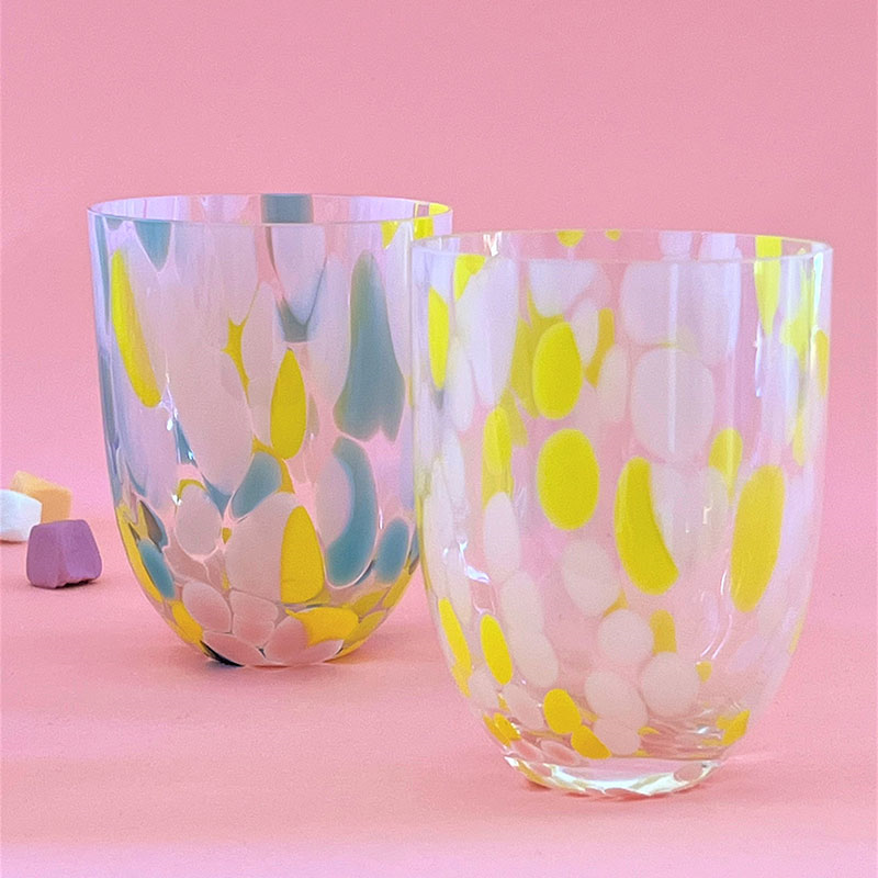 Big Confetti Set of 6 Tumblers, 200ml, Rosa, Yellow & Turquoise-1