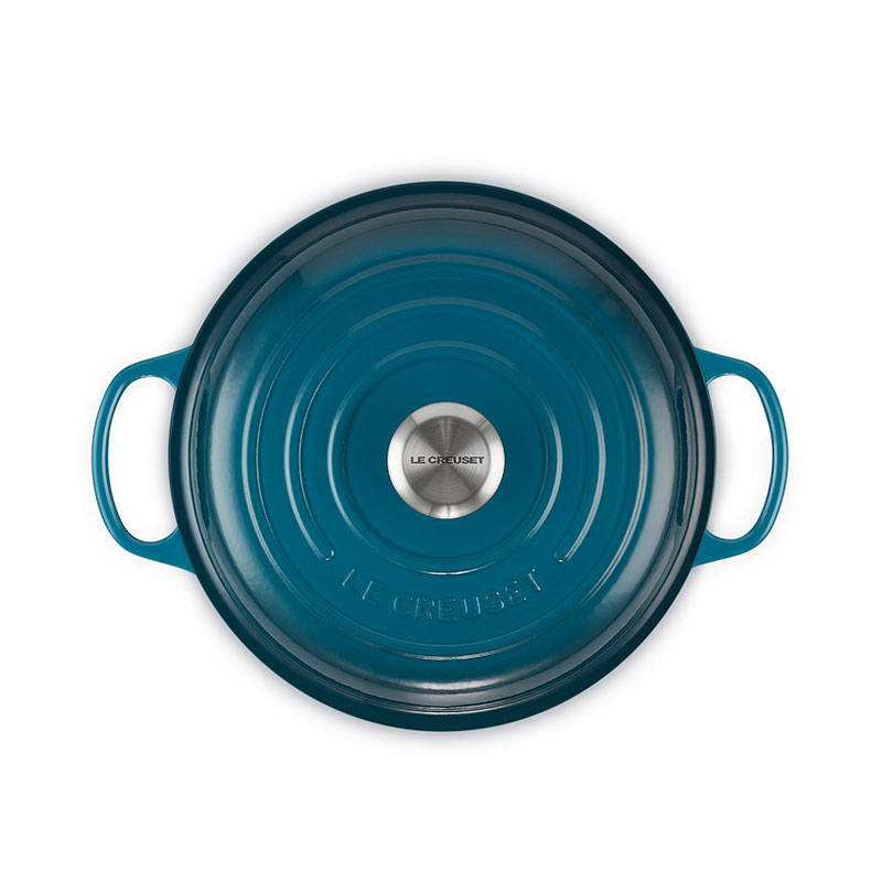 Signature cast iron Shallow casserole, 26cm/2.2L, Deep Teal-3