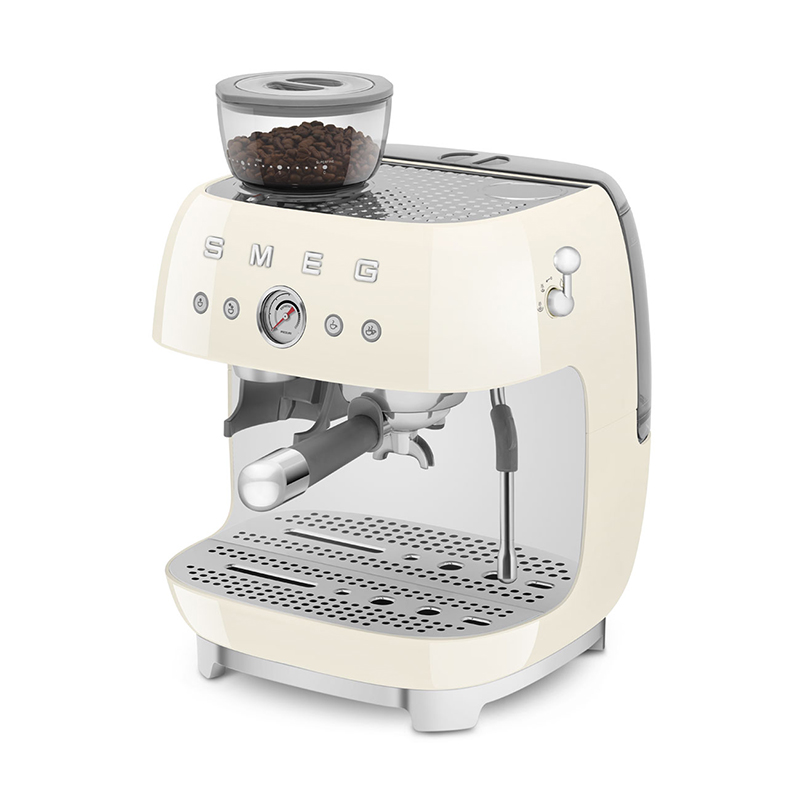 Espresso Coffee Machine with Grinder, Cream-5