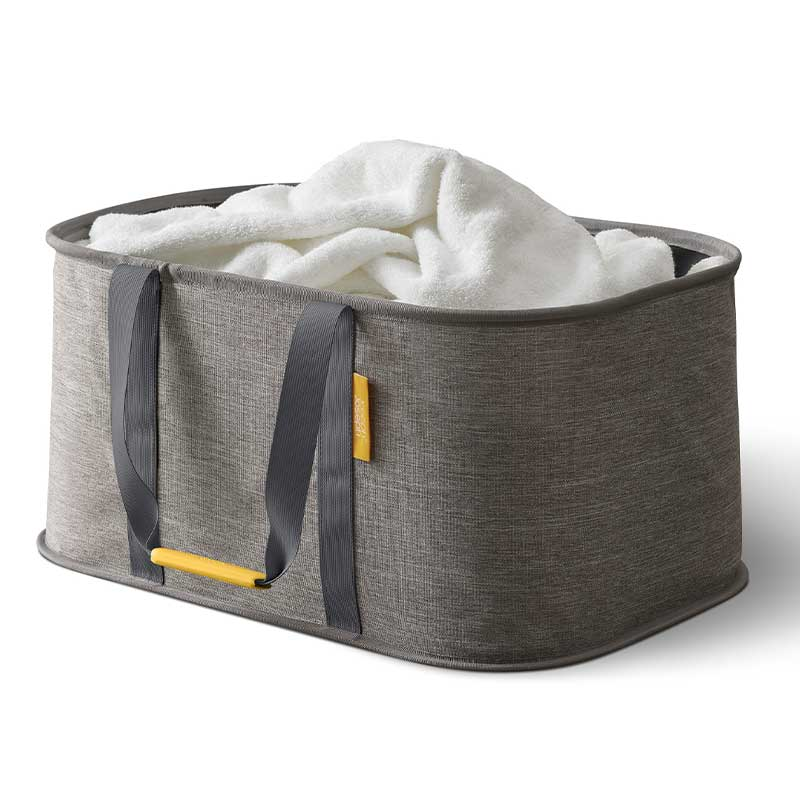 Hold-All Collapsible Laundry Basket, 35L, Grey-3