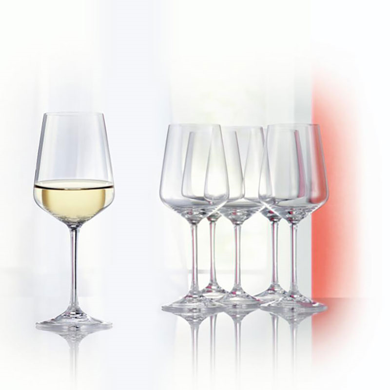 Style Set of 4 White Wine Glasses, 440ml, Clear-3