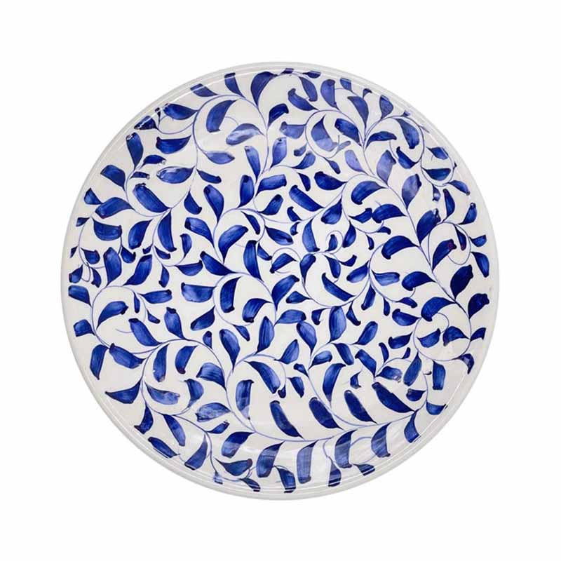 Scroll Dinner Plate, D26cm, Navy-0