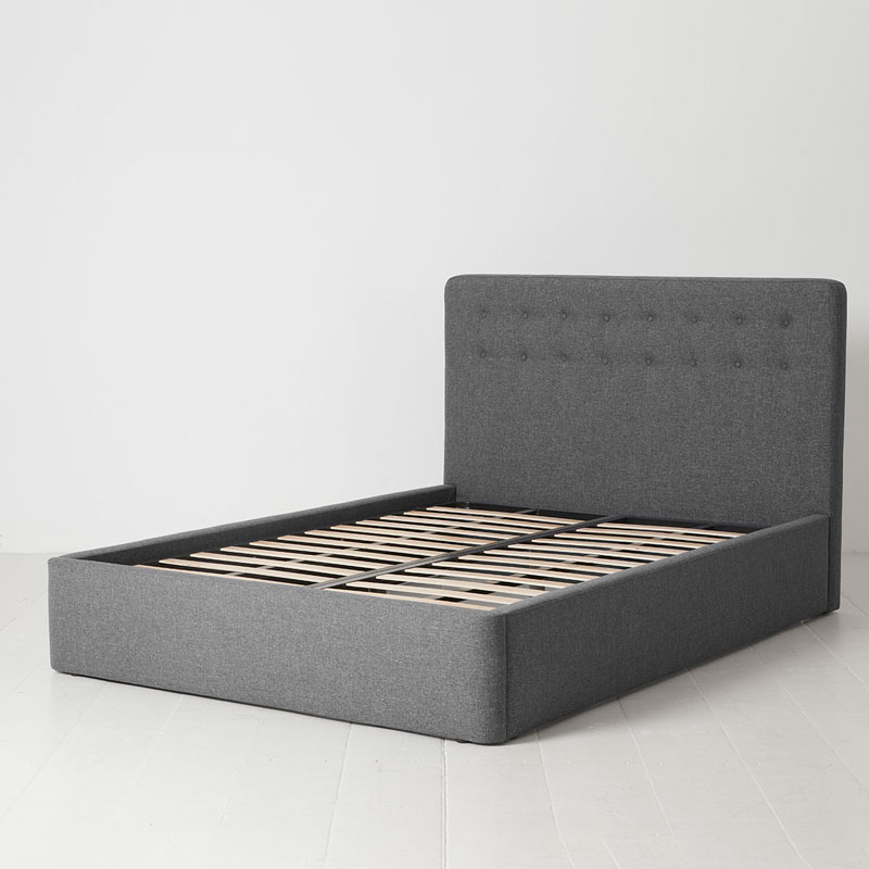 Bed 01 Linen Double Frame, Stone-2