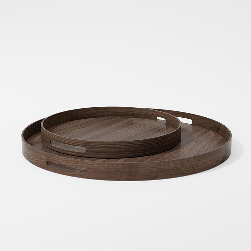 Busboy Round Tray, D30cm, Walnut-3