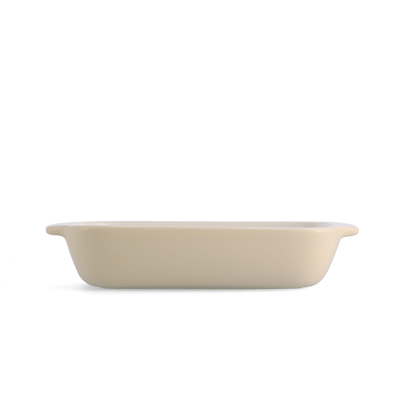 Stoneware Dish with Bamboo Lid, 26cm, Almond Cream-7