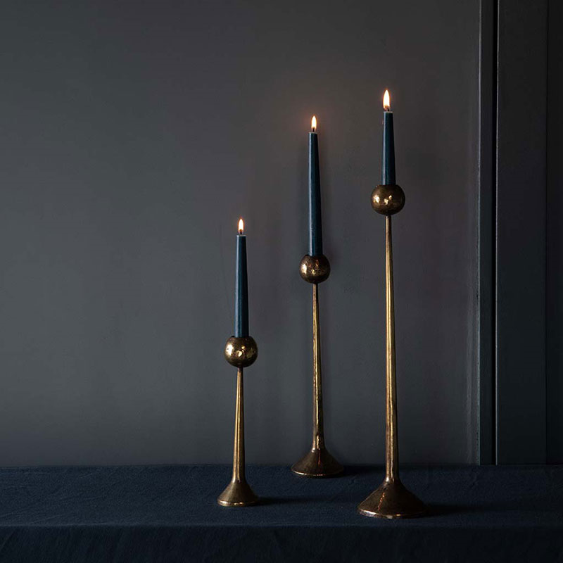 Irrawaddy Candle Stick, H21cm, Brass-1