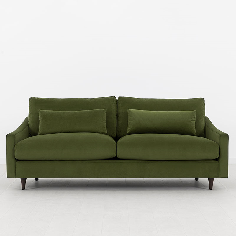 Model 07 Velvet 3 Seater Sofa, Vine-0