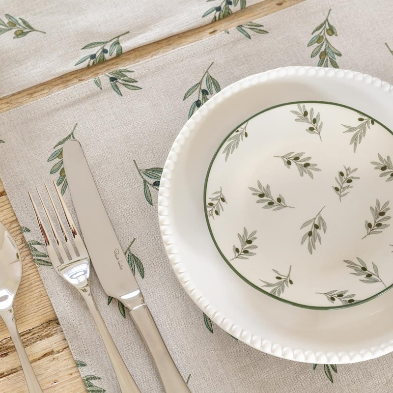 Olive Branch Set of 2 Placemats, Neutral-0