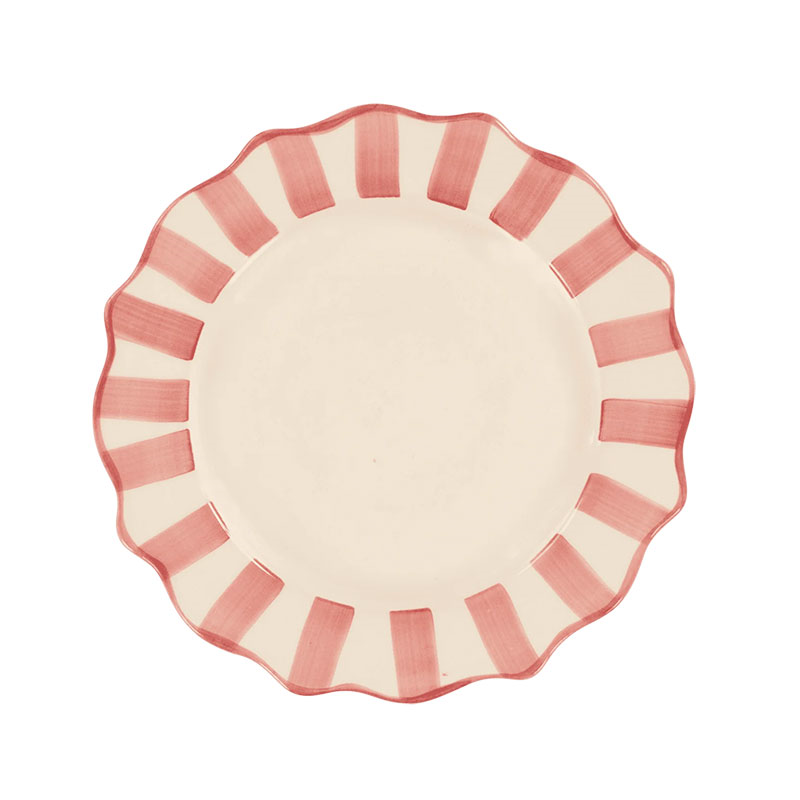 Scalloped Dinner Plate, D27cm, Pink-0