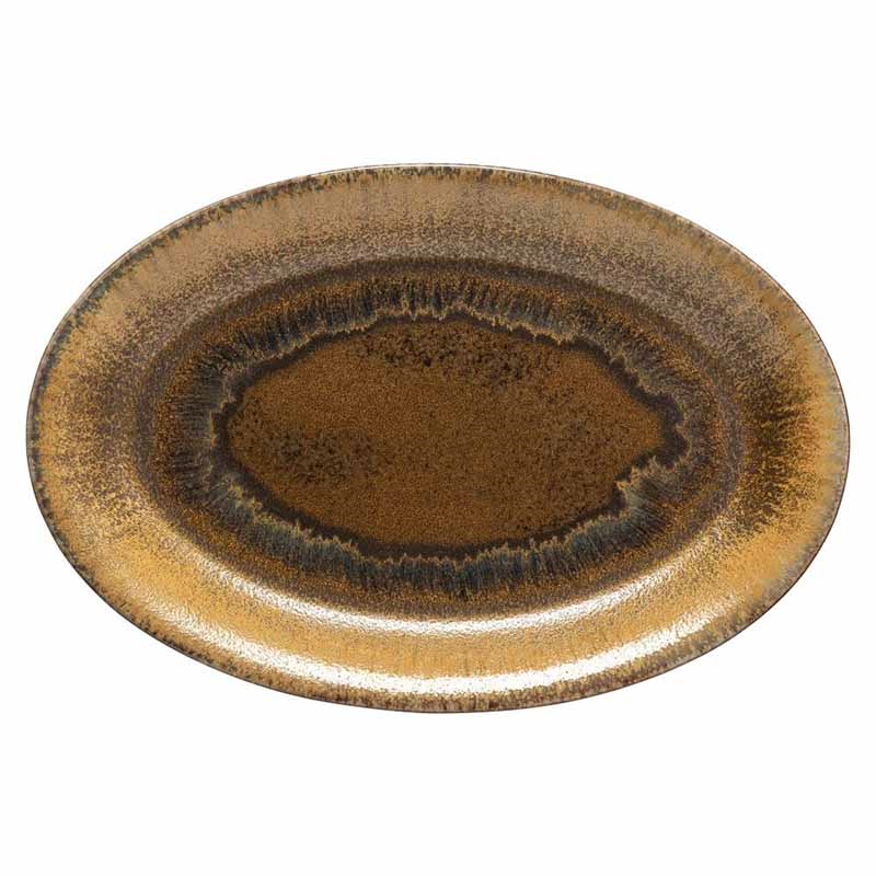 Poterie Oval Platter, D46cm, Mocha Latte-0