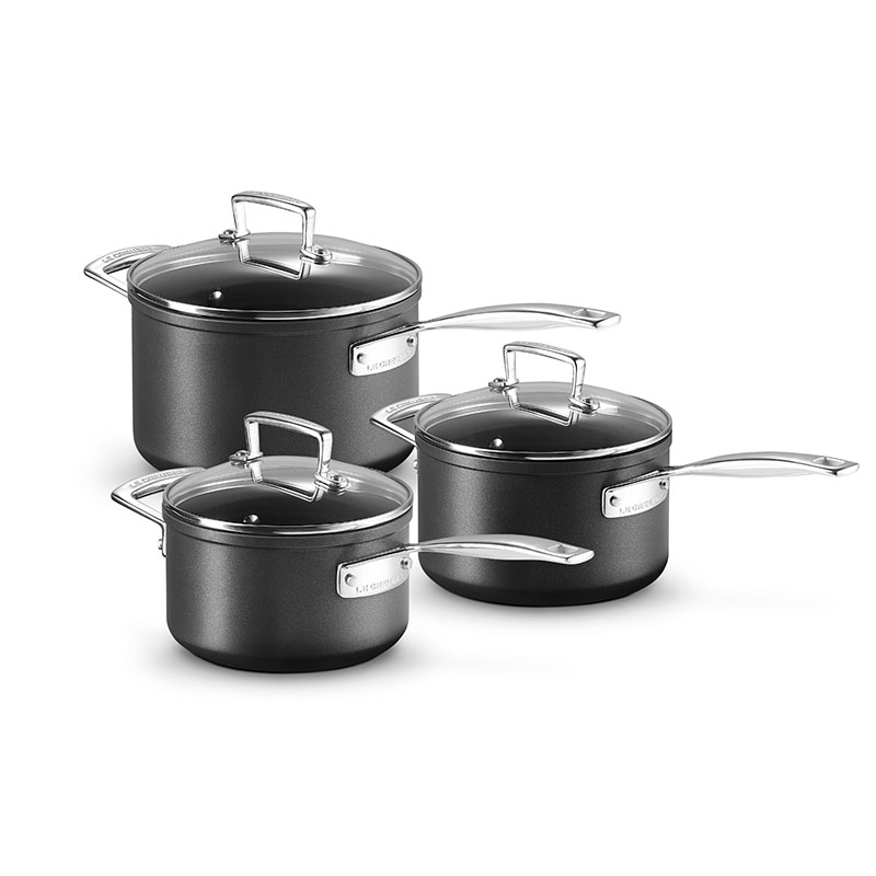 Toughened Non-Stick 3 piece saucepan set-1