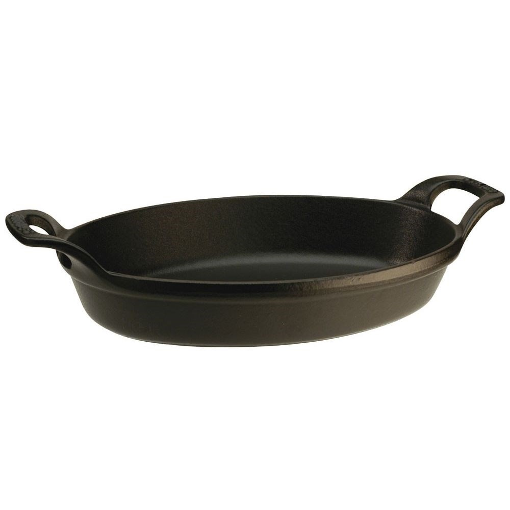 Oval stackable dish, 28cm, black-0