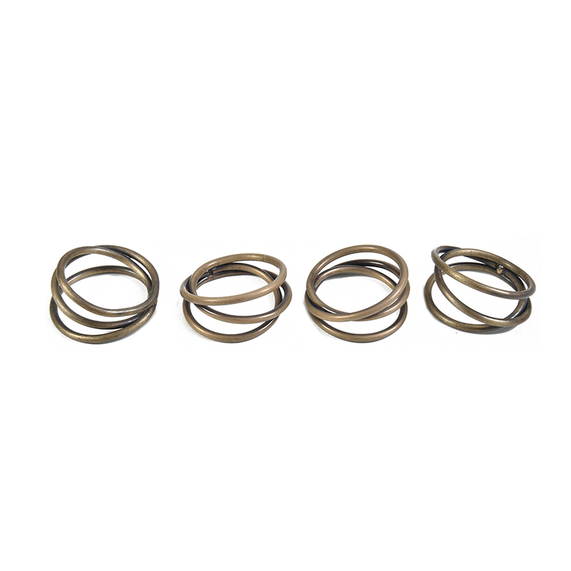 Napkin Rings, Brompton, Antique Brass, Set of 4-1