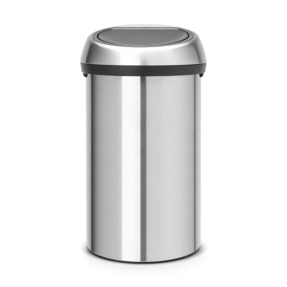 Touch bin, 60 litre, Matt Steel With Matt Steel Lid-1