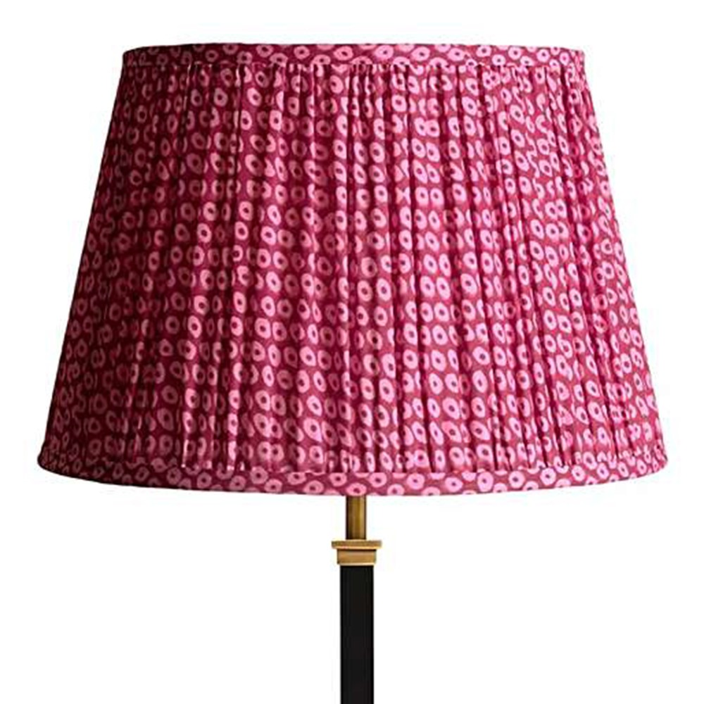 Straight empire Shade, 35cm, pink block printed cotton-0