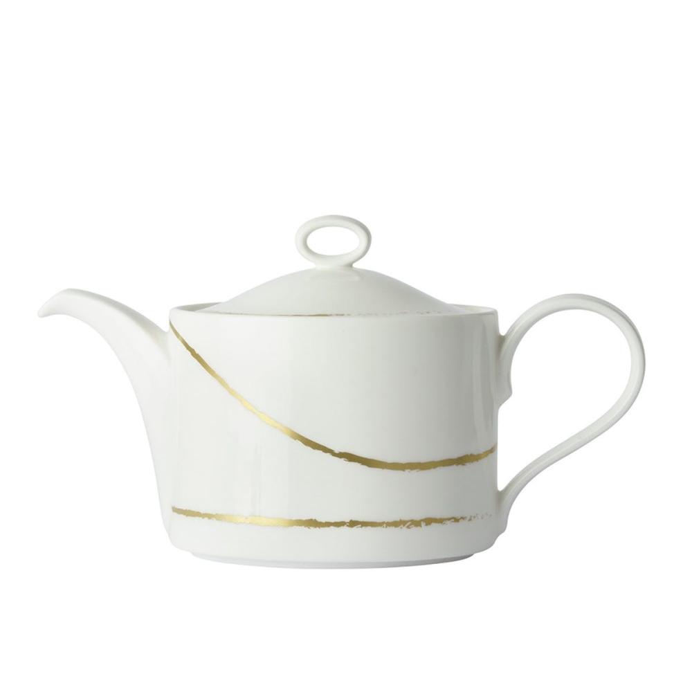 Sketch - Chalk Large teapot - charnwood, H15cm, White/Gold-0