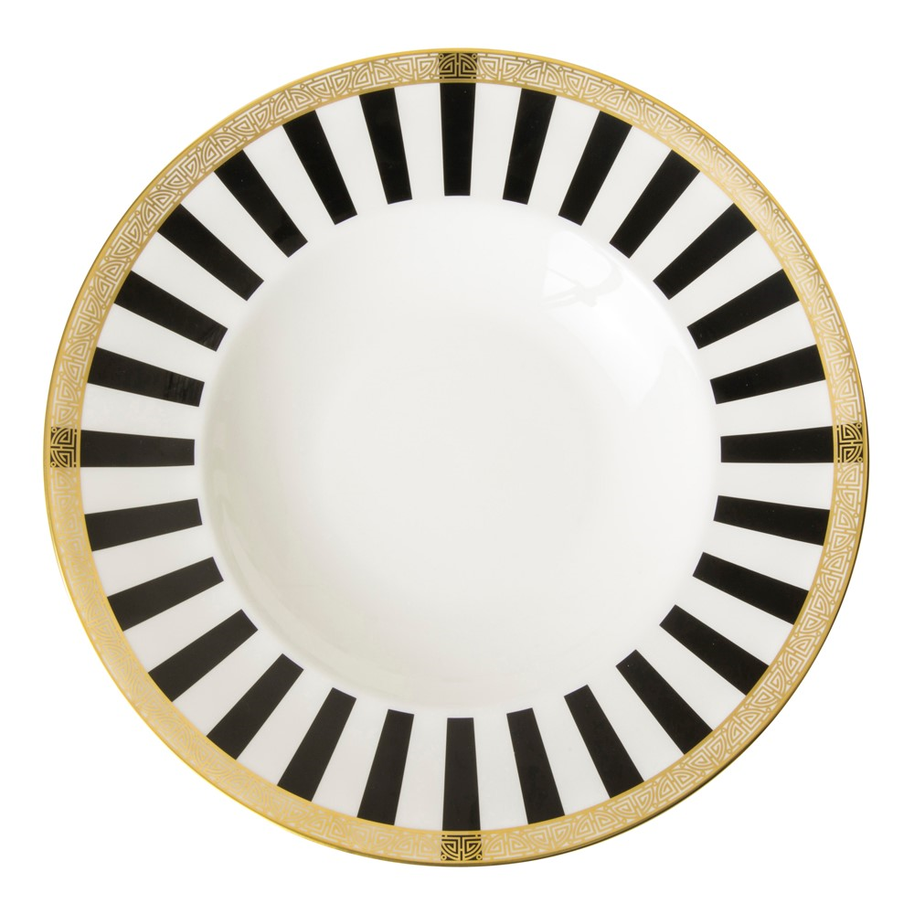 Satori Black Pasta plate, 27cm, Black/White/Gold-0