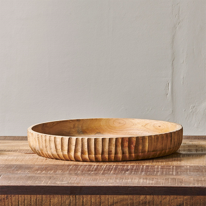 Gavivi Mango Wood Bowl, D35cm, Natural-0