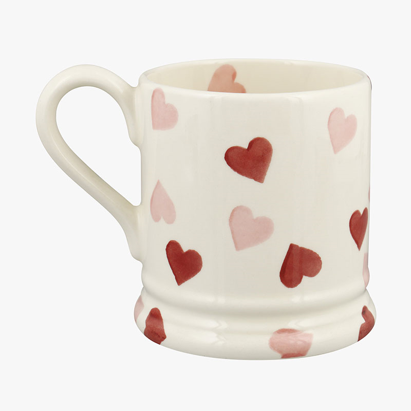 Pink Hearts Mug, 300ml, Cream-3