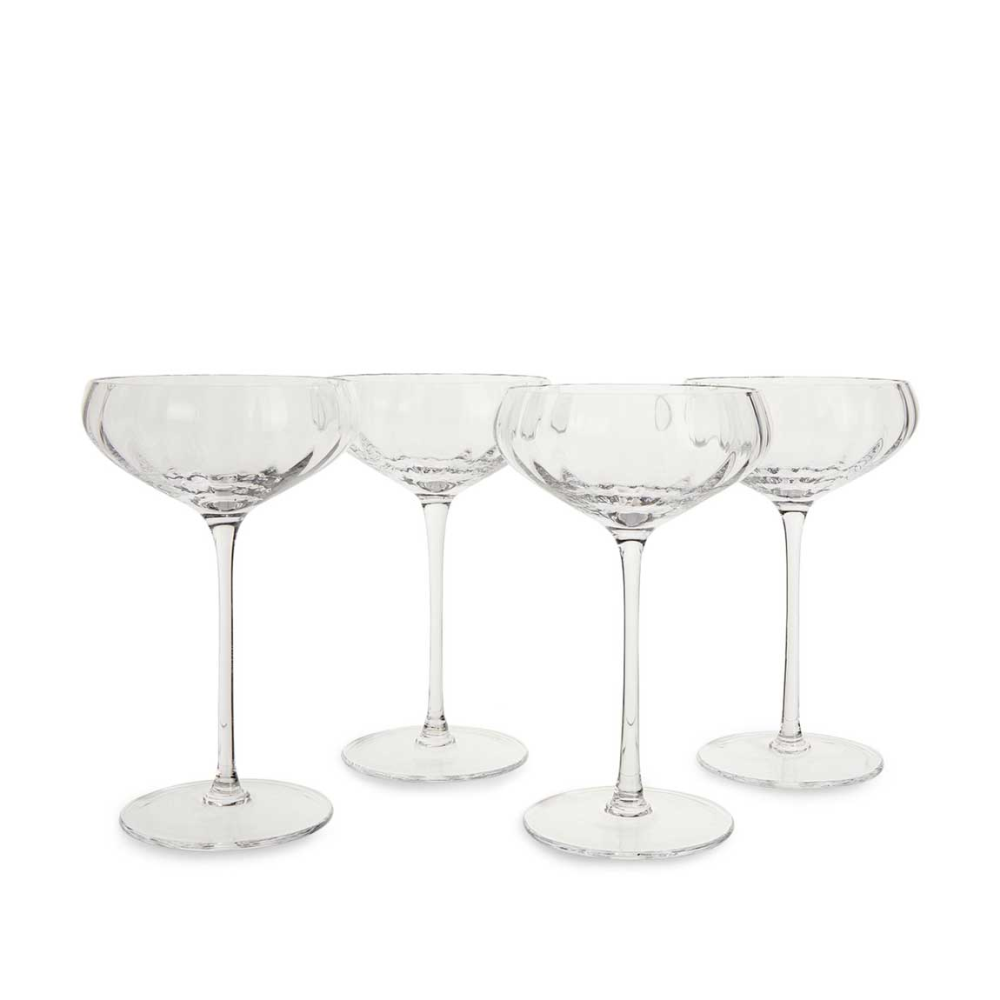 Pembroke Set of 4 Champagne Coupes, Clear-0