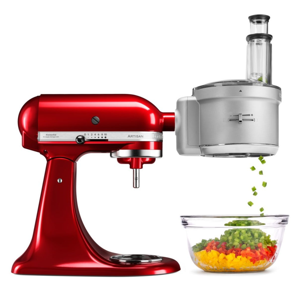 Food processor attachment for mixer, Silver-0