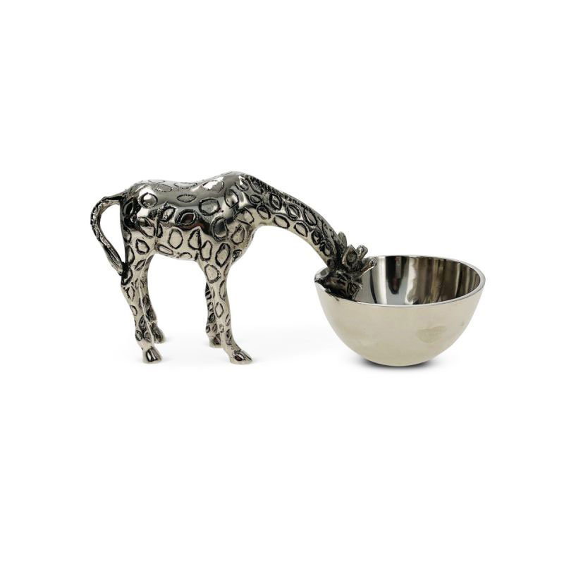 Wild Giraffe Nibbles Bowl, L28 x W12.5 x H14.5 cm, Silver-1