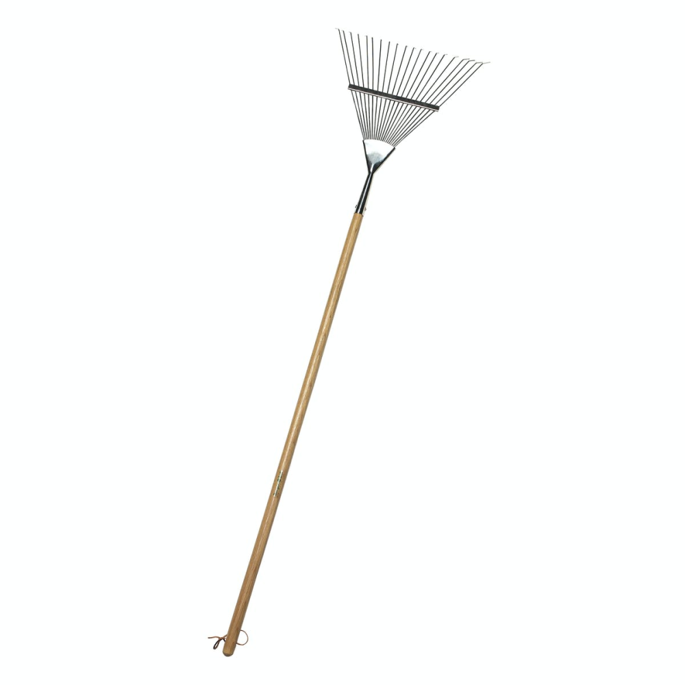 Burgon & Ball Stainless Lawn Rake, Silver/Natural-0