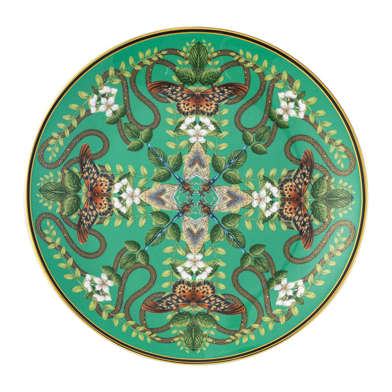 Wonderlust Emerald Forest Coupe Plate, D20cm, Green-0