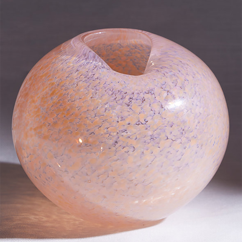 Large Dewdrop Vase, D26cm, Peach Opaline-0