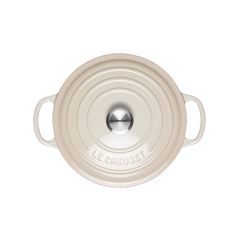 Signature Cast Iron Round casserole, 24cm - 4.2 litre, Meringue-1