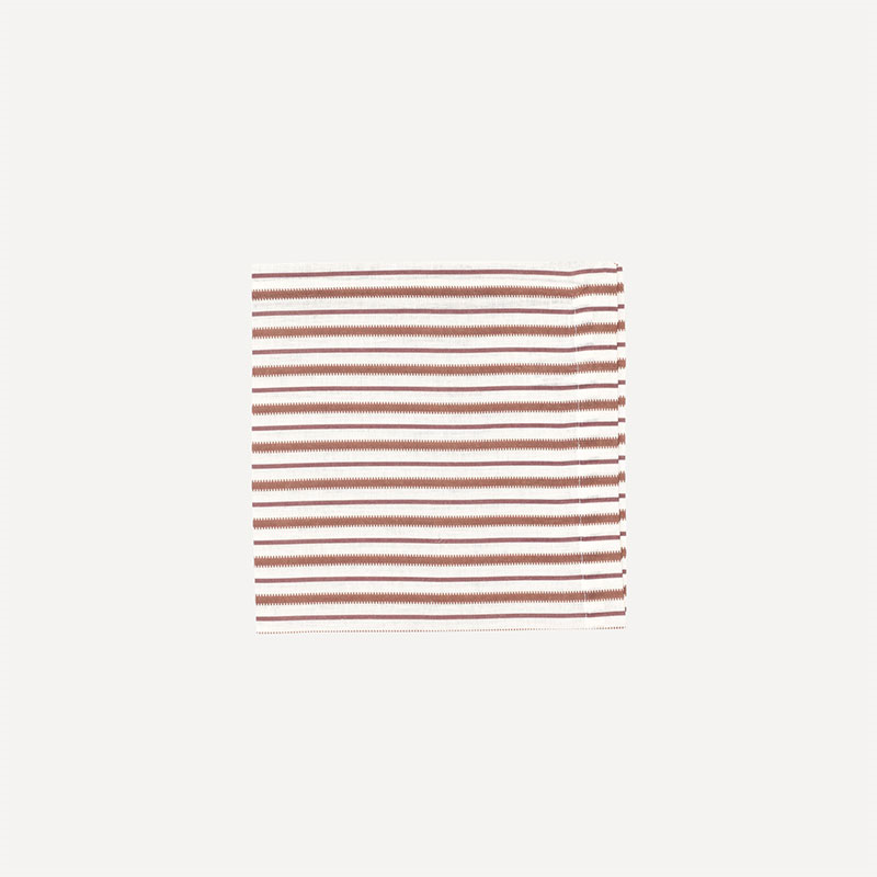 Victoria Striped Linen Napkin, 50cm, Dusty Rosewood-1