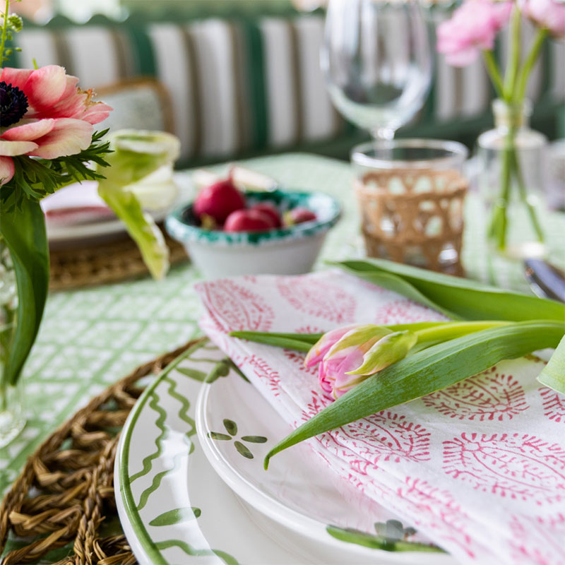 Leaf Set of 4 Napkins, 45 x 45cm, Pink-0