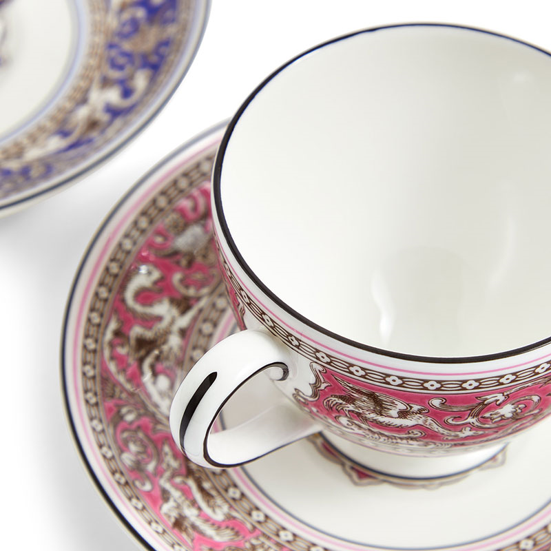 Florentine Set of 2 Teacup and Saucer, 174ml, Mixed-2