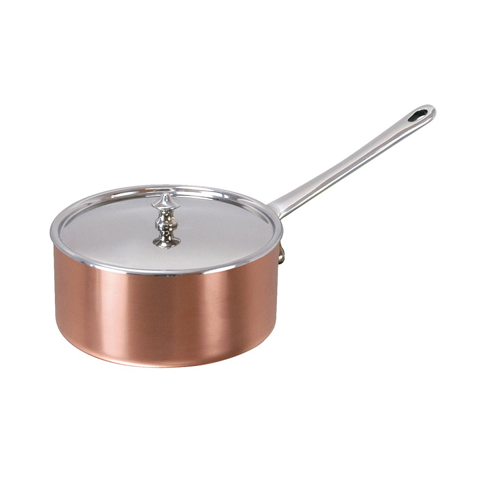 Maitre D' Covered saucepan, 35cl - D10cm, Copper And Stainless Steel-0