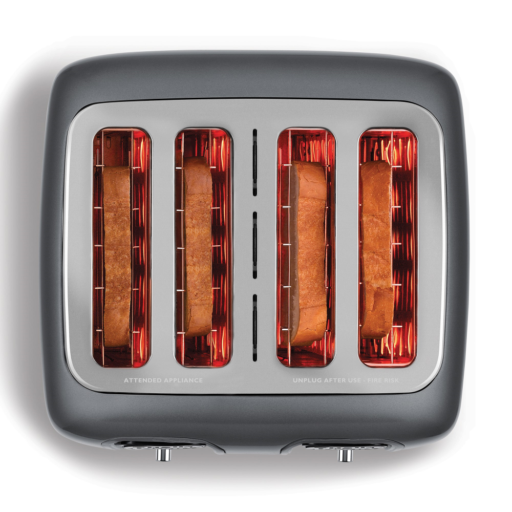 Domus 4 slot toaster, Grey-3